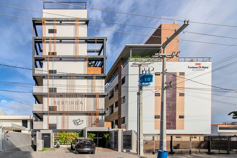 Flat pé na areia c/ vista lateral mar 317 Restinga