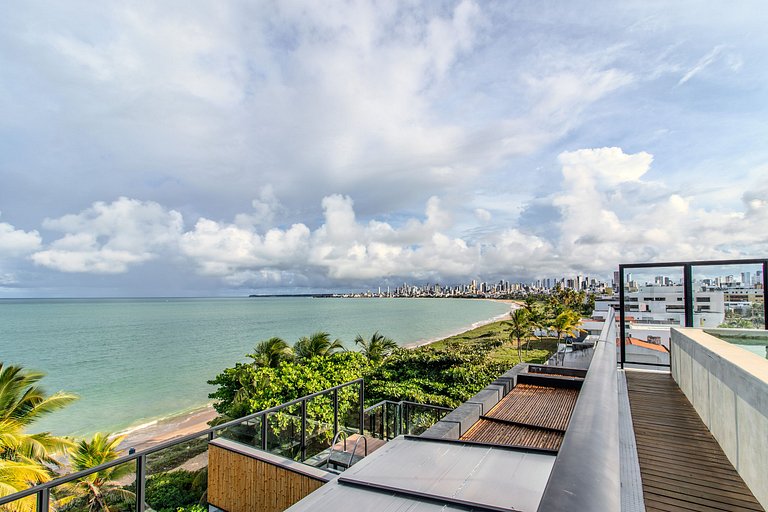 Flat pé na areia c/ vista lateral mar 317 Restinga