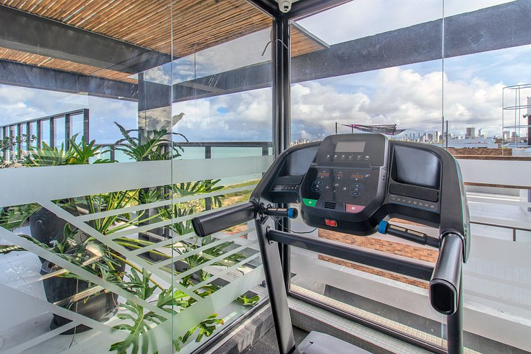 Flat pé na areia c/ vista lateral mar 317 Restinga