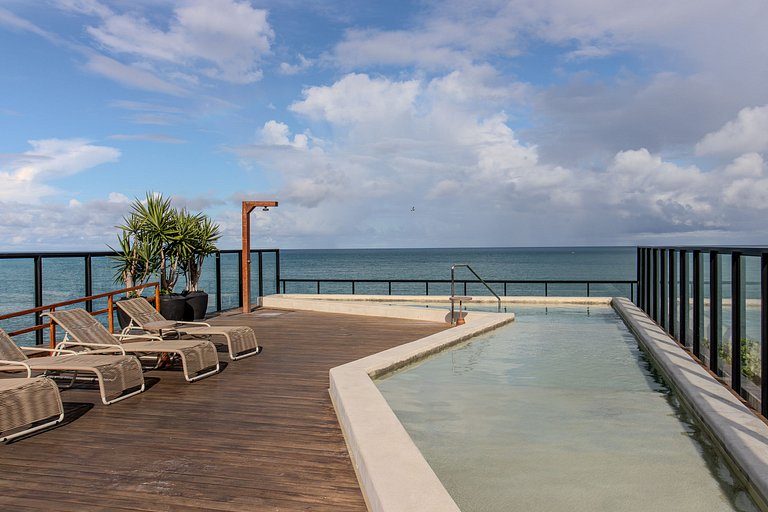 Flat pé na areia c/ vista lateral mar 317 Restinga