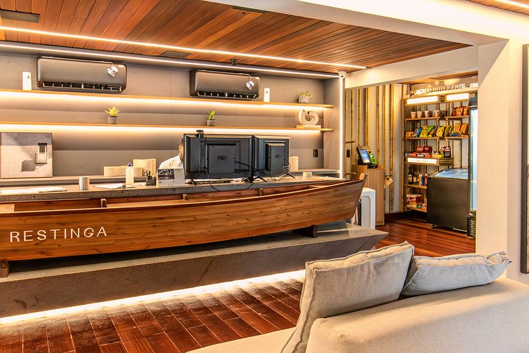 Flat pé na areia c/ vista lateral mar 317 Restinga