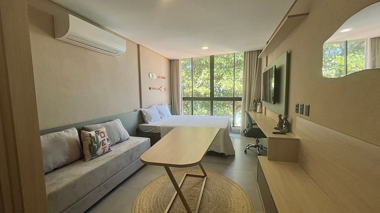 Flat pé na areia c/ vista lateral mar 312 Get Sens