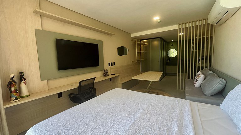 Flat pé na areia c/ vista lateral mar 312 Get Sens